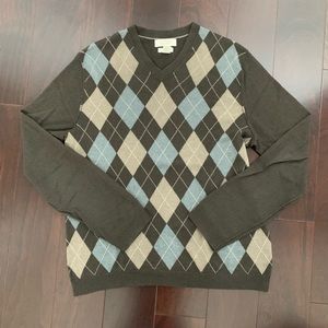 Banana Republic Silk-cashmere argyle sweater, M